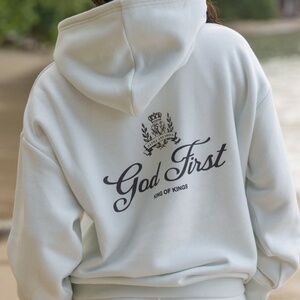 Elevated Faith God First Unisex Hoodie Size L